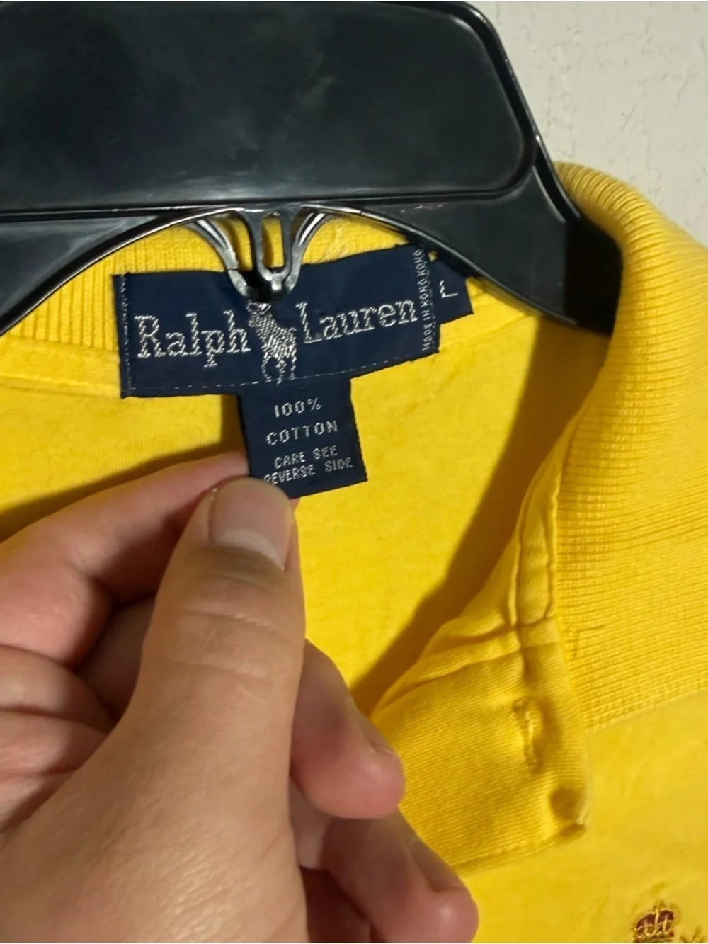 Men’s L Yellow Ralph Lauren Polo Preppy Logo Business Casual Short Sleeve Polo